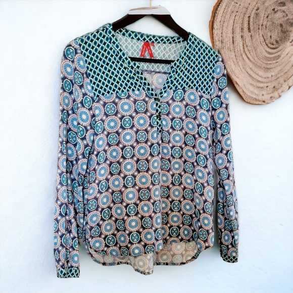 Bohemian Hippie longsleeve flowy blouse size medium - Picture 7 of 11